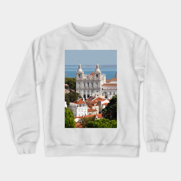 Igreja de Sao Vicente de Fora in Alfama, Lisbon, Portugal Crewneck Sweatshirt by Kruegerfoto